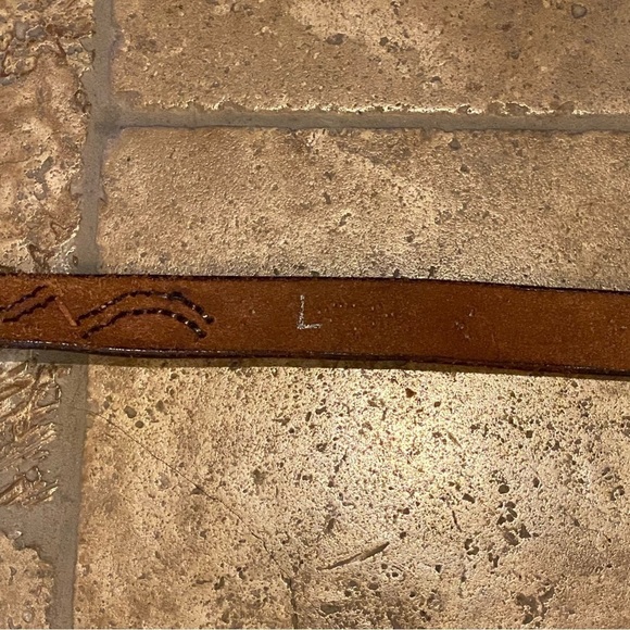 Women Brown Leather Embellished Rhinestone Bling Belt Size Large-Made in Mexico - Picture 8 of 10